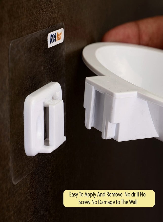 SF - Stick Fast Stick Fast Self-Adhesive Soap Dish Holder with 3M Sticker Tape for Wall Mount, Kitchen & Bathroom Storage Organiser No Hook, No Drill (Pack of 2, White) - Image 3